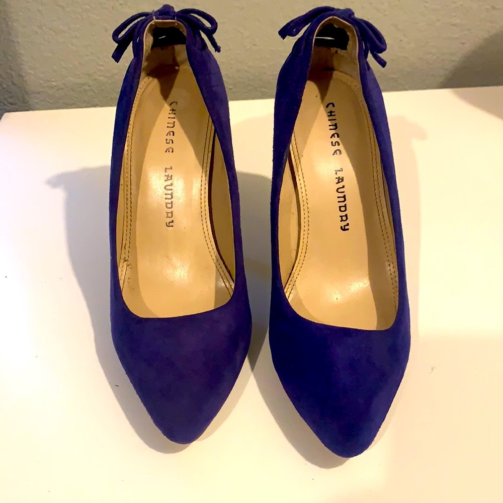 Chinese Laundry Purple Suede Heels Size 6.5